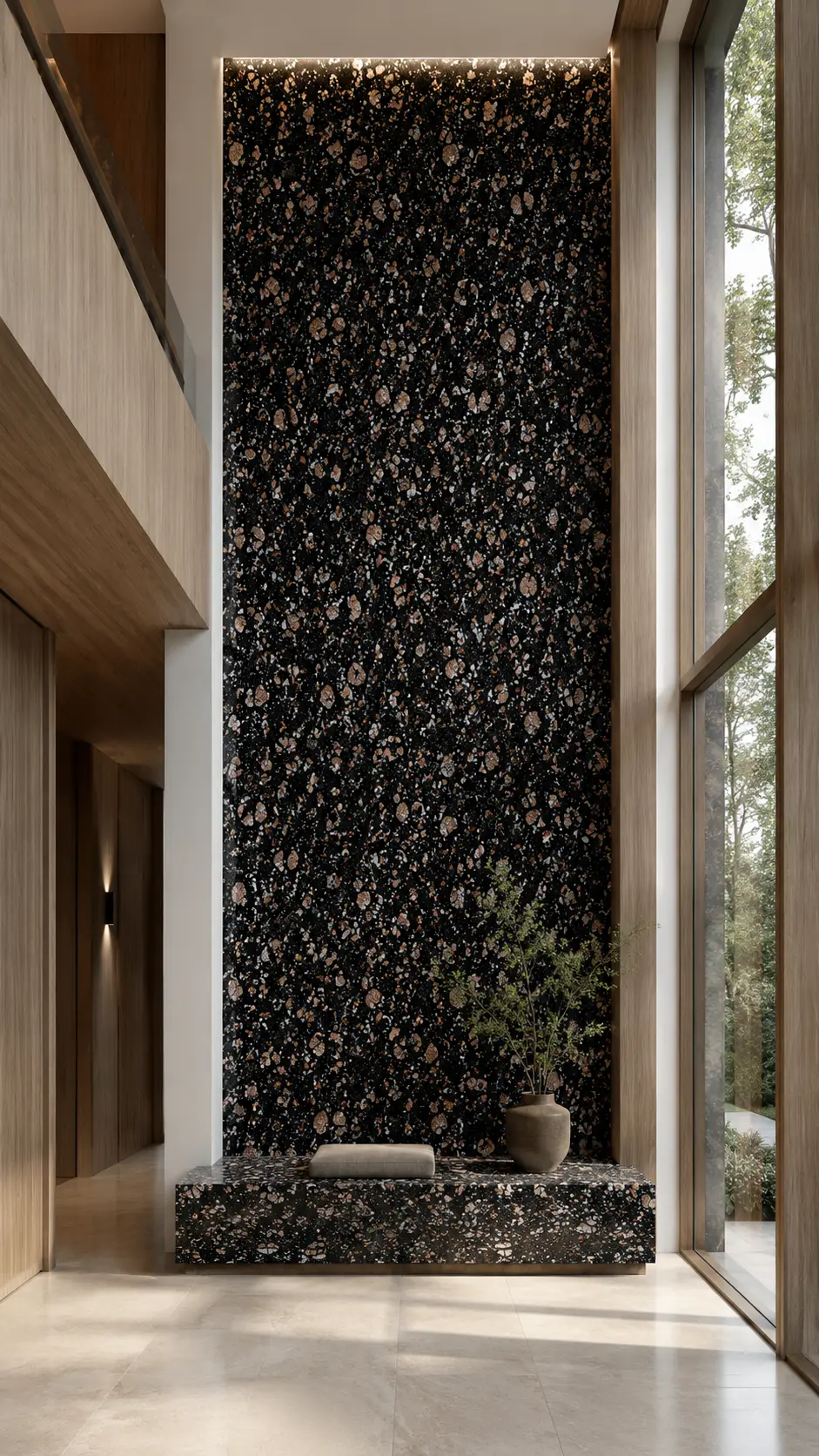 Wizualizacja kamienia Leopard w nowoczesnej przestrzeni architektonicznej