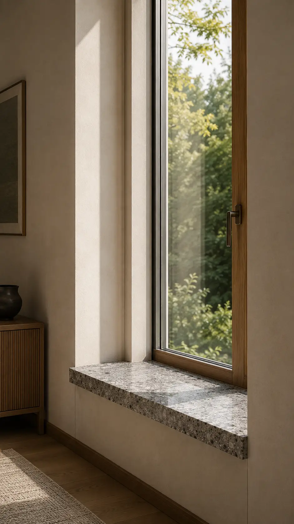 Wizualizacja parapetów granitowych w kontekście projektu architektonicznego