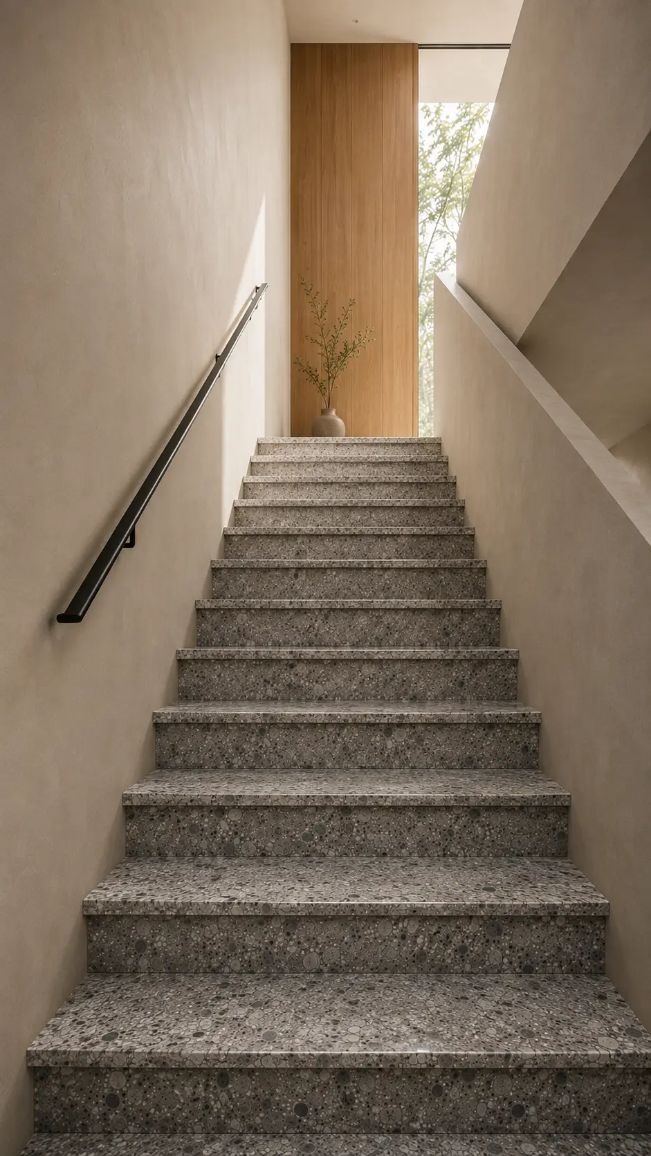 Wizualizacja schodów granitowych w kontekście projektu architektonicznego