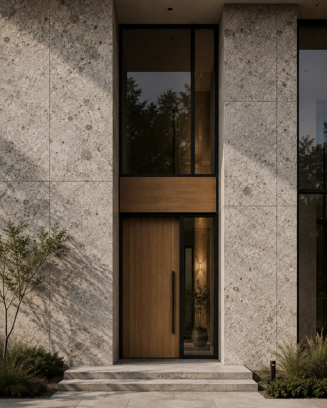 Wizualizacja zastosowania kamienia naturalnego w nowoczesnej architekturze